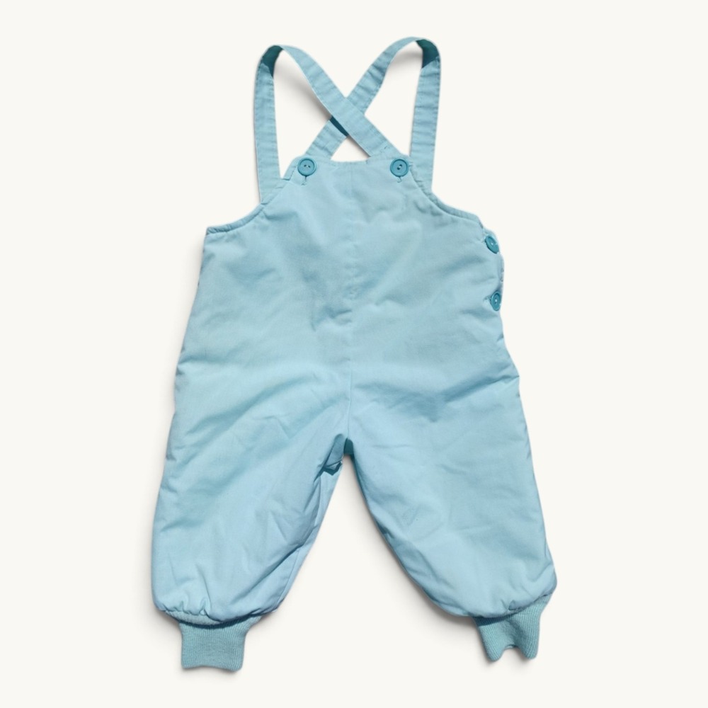 Vintage Baby Blue Baby Snow Bib Overalls Ski Pants 2T
